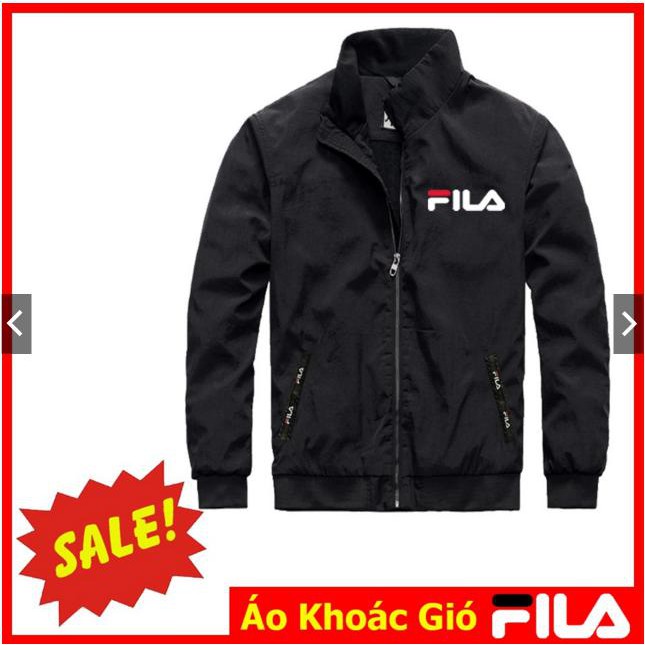 ⚡️- Áo đen - Áo Khoác Gió FILA, áo khoác nam nữ, áo khoác gió nam