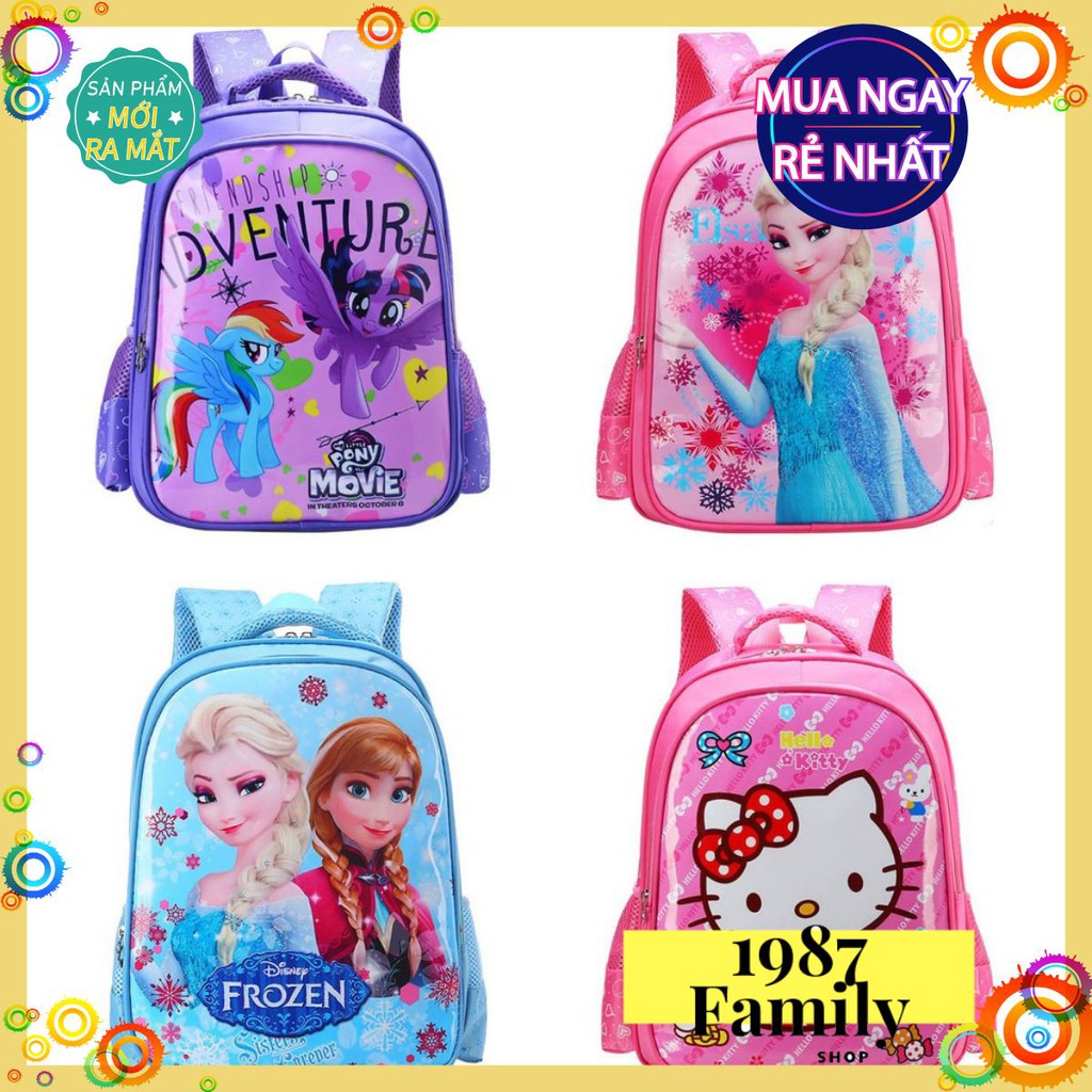 Cặp Balo Học Sinh Cấp 1 -Balo cho Bé Chống Gù⭐Có 2 Ngăn Đựng⭐Hình Công Chúa ELSA Cho Bé Gái⭐HS-CC1-08