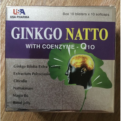 BỔ NÃO GINKGO NATTO WITH COENZYM Q10_Hộp 100 VIÊN