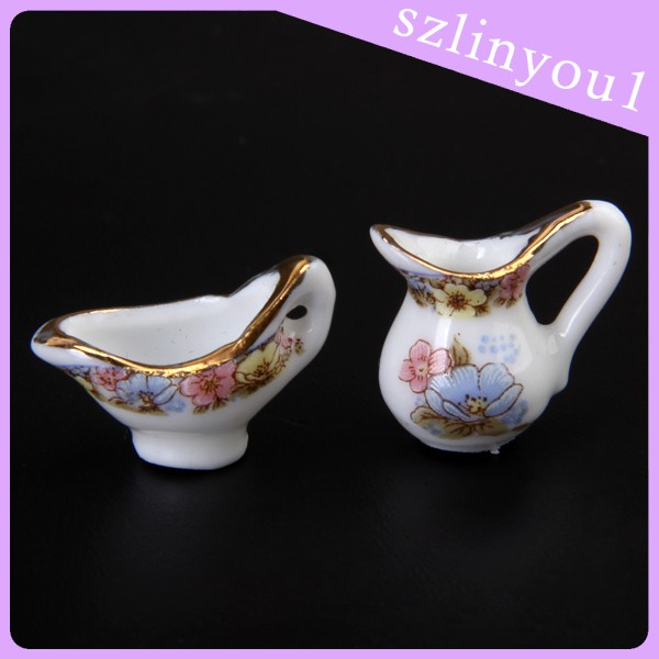Bộ Ấm Tách Uống Trà Tỉ Lệ 1: 12 Trang Trí Nhà Búp Bê