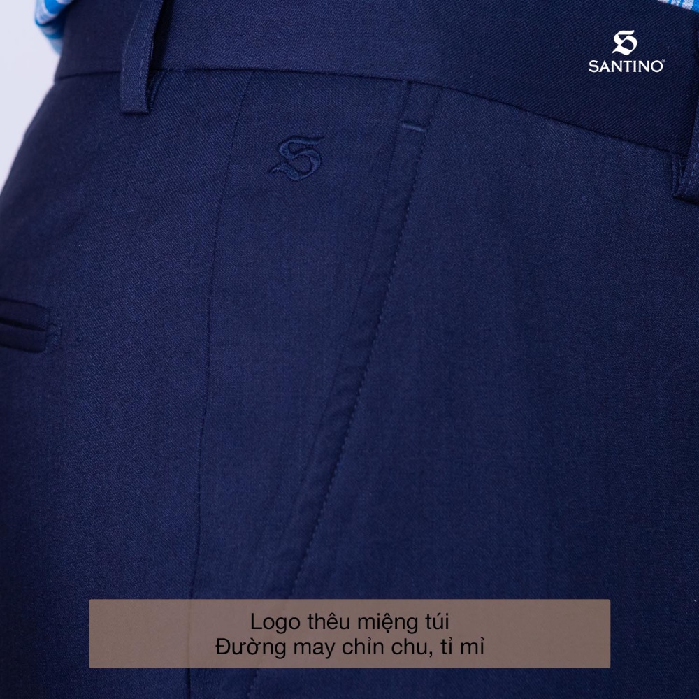Quần Âu Nam Công Sở Sợi Tre Santino Cao Cấp Màu Xanh Than Form Ôm Nhẹ Thoáng Mát Chống Nhăn Kháng Khuẩn Và Tia Uv Q069