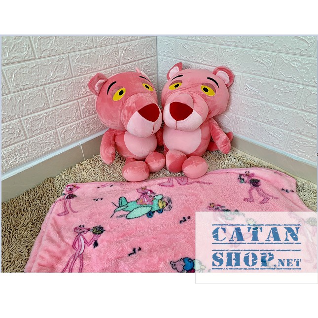 Bộ chăn gối văn phòng, GỐI MỀN 3 trong 1 báo hồng cute, thun 4 chiều siêu mịn , gấu bông kèm mền GM58-BaoHong