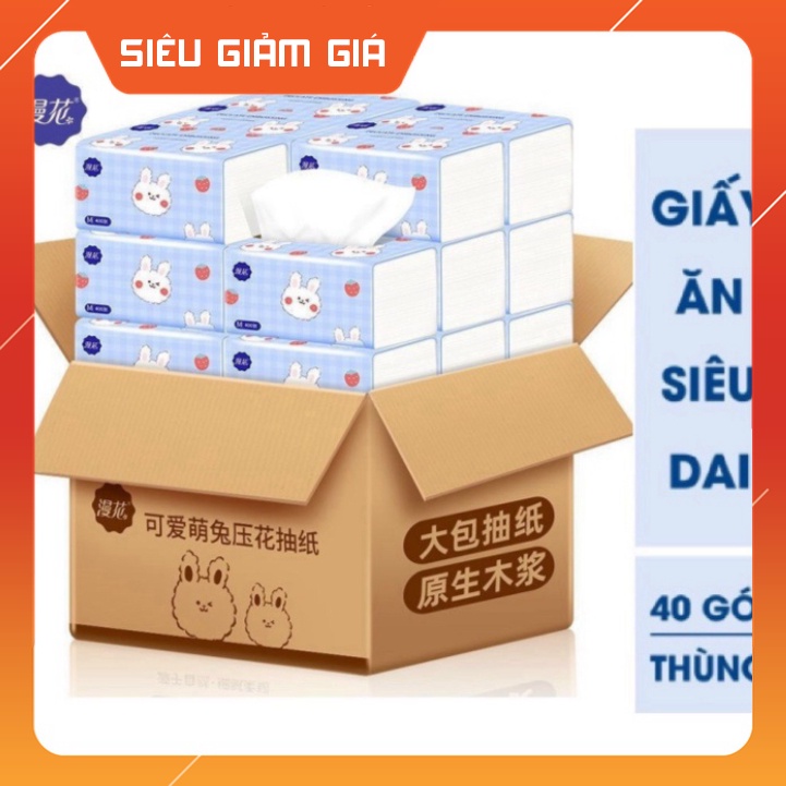 THÙNG 40 GÓI GIẤY ĂN THỎ TRẮNG SIÊU MỊN SIÊU DAI [SIÊU CHÍNH HÃNG]