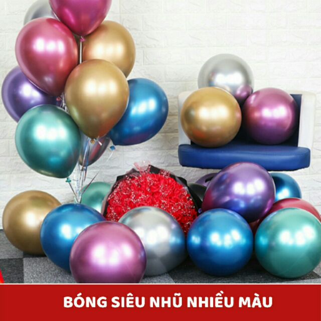 Bong bóng nhũ thái lan đường kính73cm 1set 25 trái đủ màu.