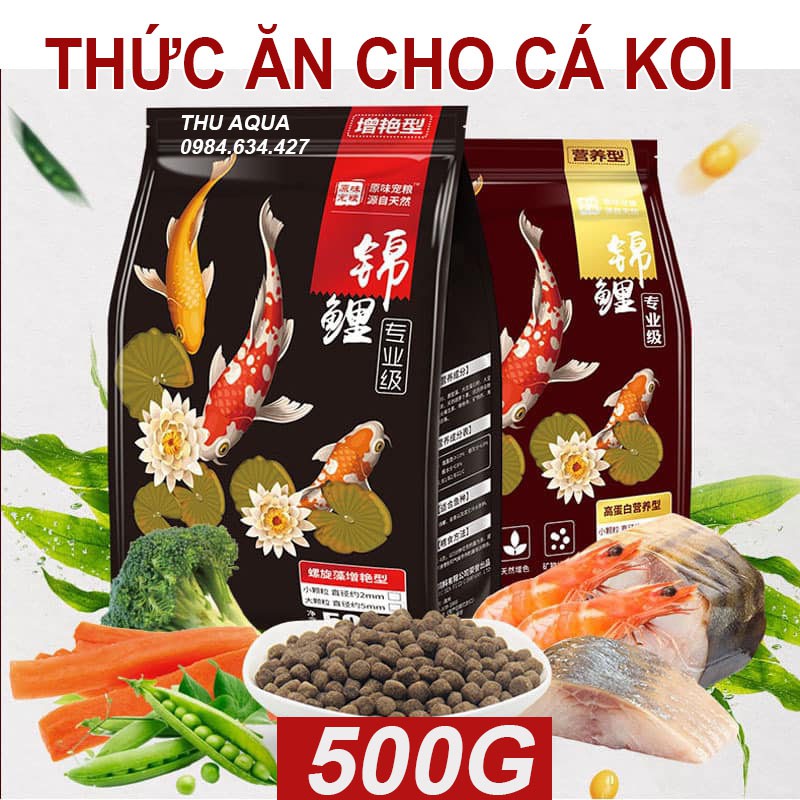 Thức ăn cá Koi - Giúp cá tăng trưởng tốt, tăng màu, tăng sức đề kháng hạn chế bệnh tật