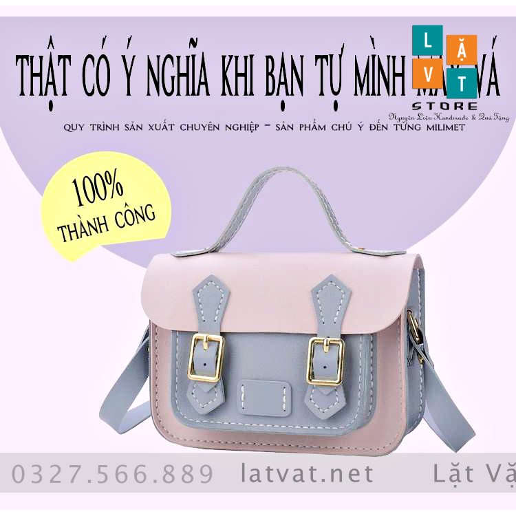 Tự làm túi da chéo đeo một bên vai phong cách Cambrige mẫu mới 2021 - Túi Handmade Tự May Đầy Đủ Phụ Kiện, có hướng dẫn