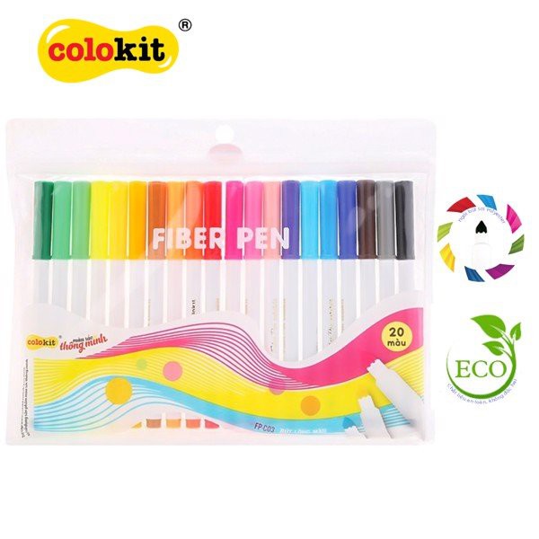 Bút Lông Màu Fiber Pen Thiên Long ColorKit - Bộ 20 màu