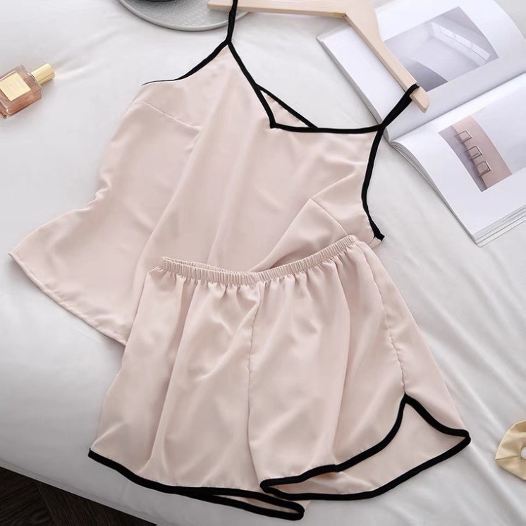 Bộ ngủ lụa hai dây🎀Bộ đồ Pijama nữ cao cấp Tằm Thái💃 | BigBuy360 - bigbuy360.vn