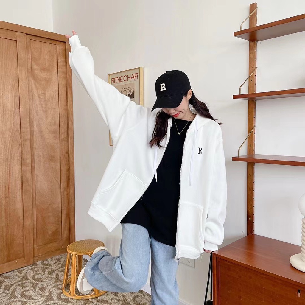 Áo khoác nỉ hoodie form rộng dày dặn có mũ trơn Unisex  FREESIZE HNDAKN01 | BigBuy360 - bigbuy360.vn