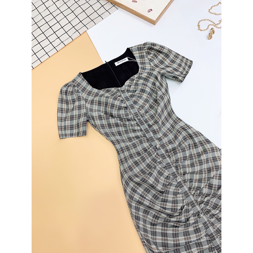 Váy kẻ dọc cổ vuông đuôi cá Zym’s House - LT121 | BigBuy360 - bigbuy360.vn