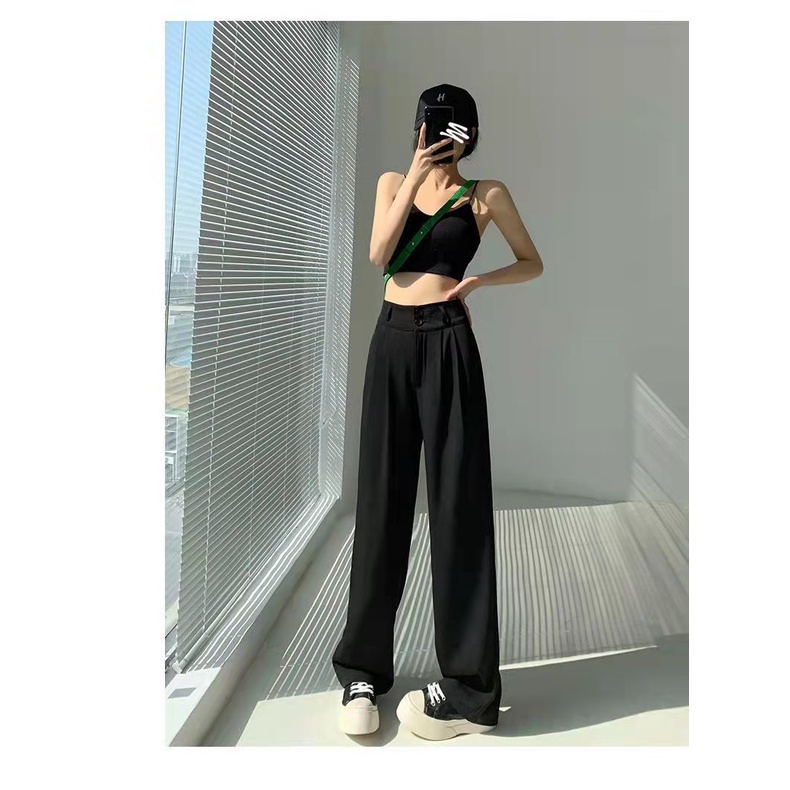 Quần Dài Lưng Cao Ống Rộng Thời Trang Mùa Hè Cho Nữ