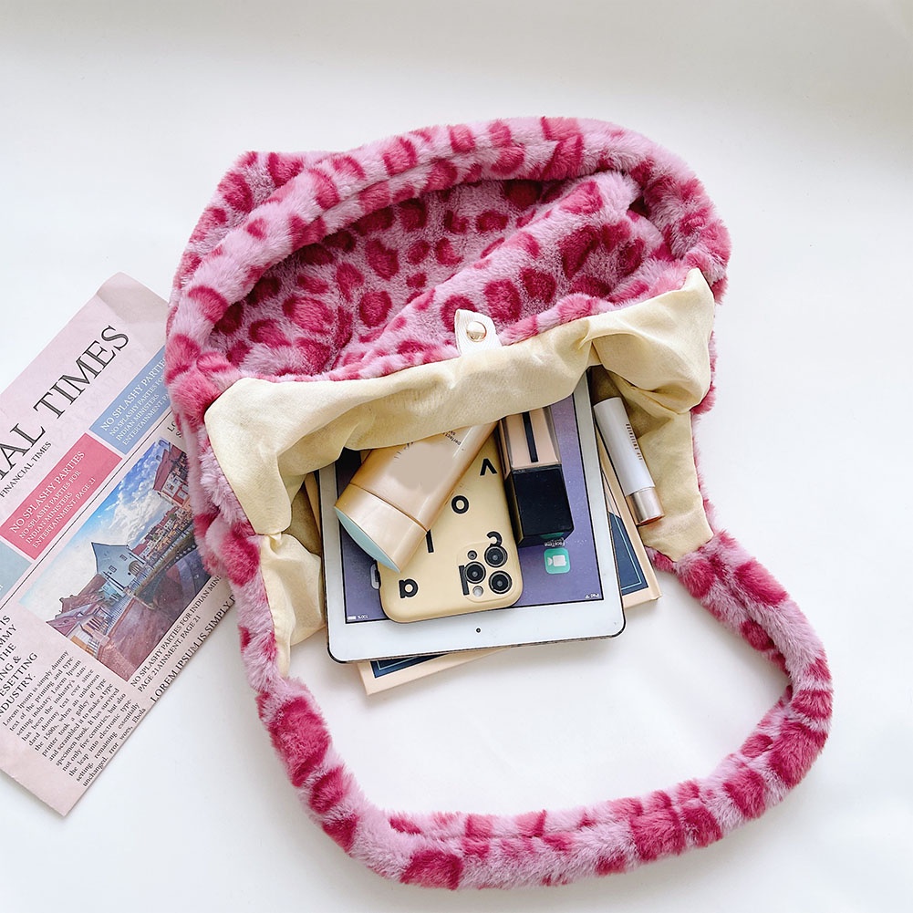 Túi xách nhung lông thời trang mùa đông sức chứa lớn trẻ trung