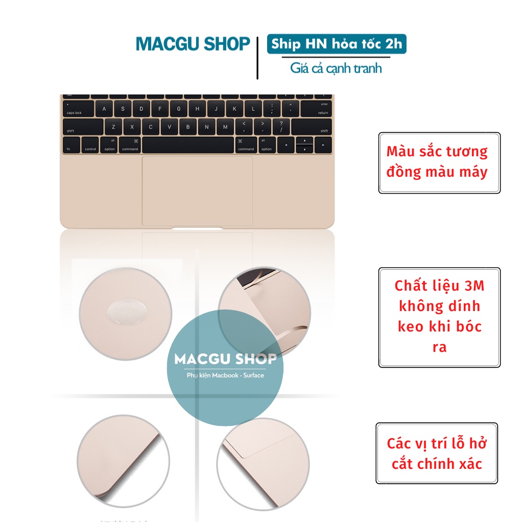 Bộ Dán Kê Tay Kèm Trackpad Macbook JRC 4 Màu-đủ đòng. Dán từ tính không dính keo