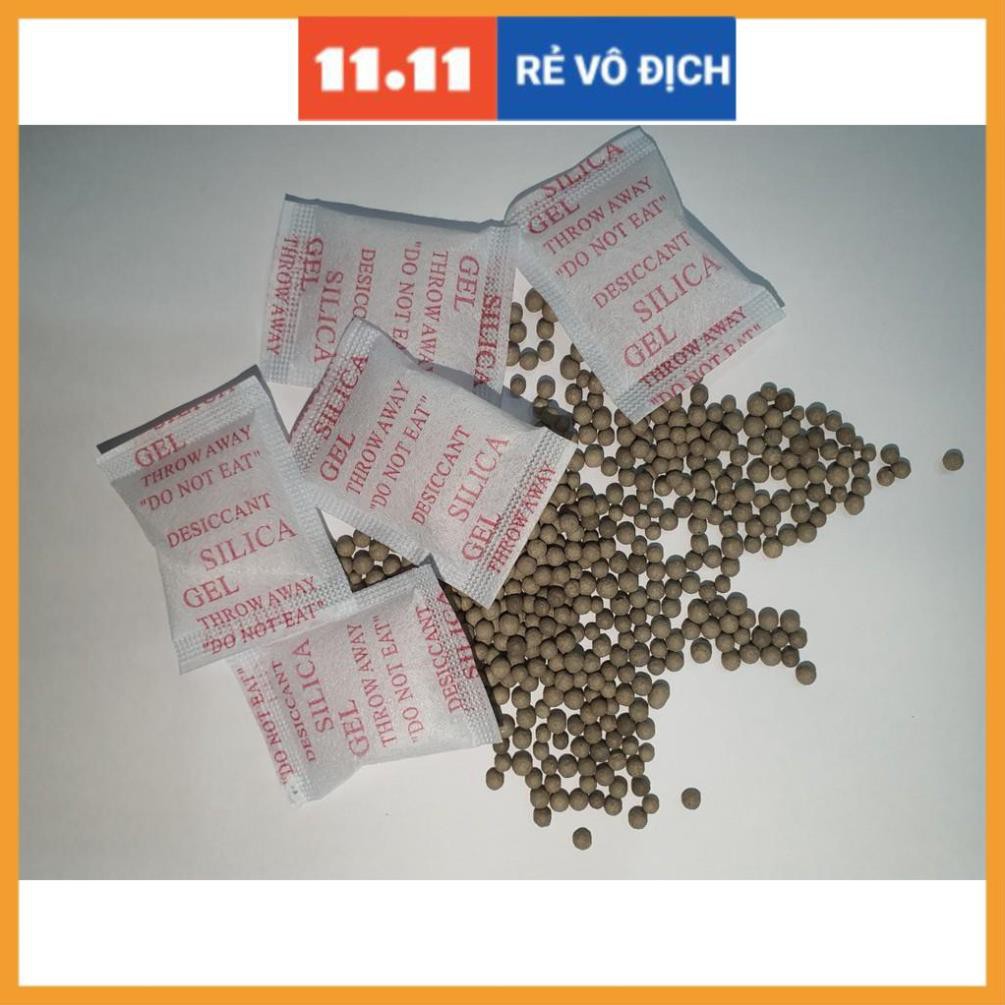 Bịch 1kg gói chống ẩm thực phẩm Clay loại 5 gram hút ẩm khô gà, khô bò, hạt điều, hạt dinh dưỡng, hàng ăn vặt