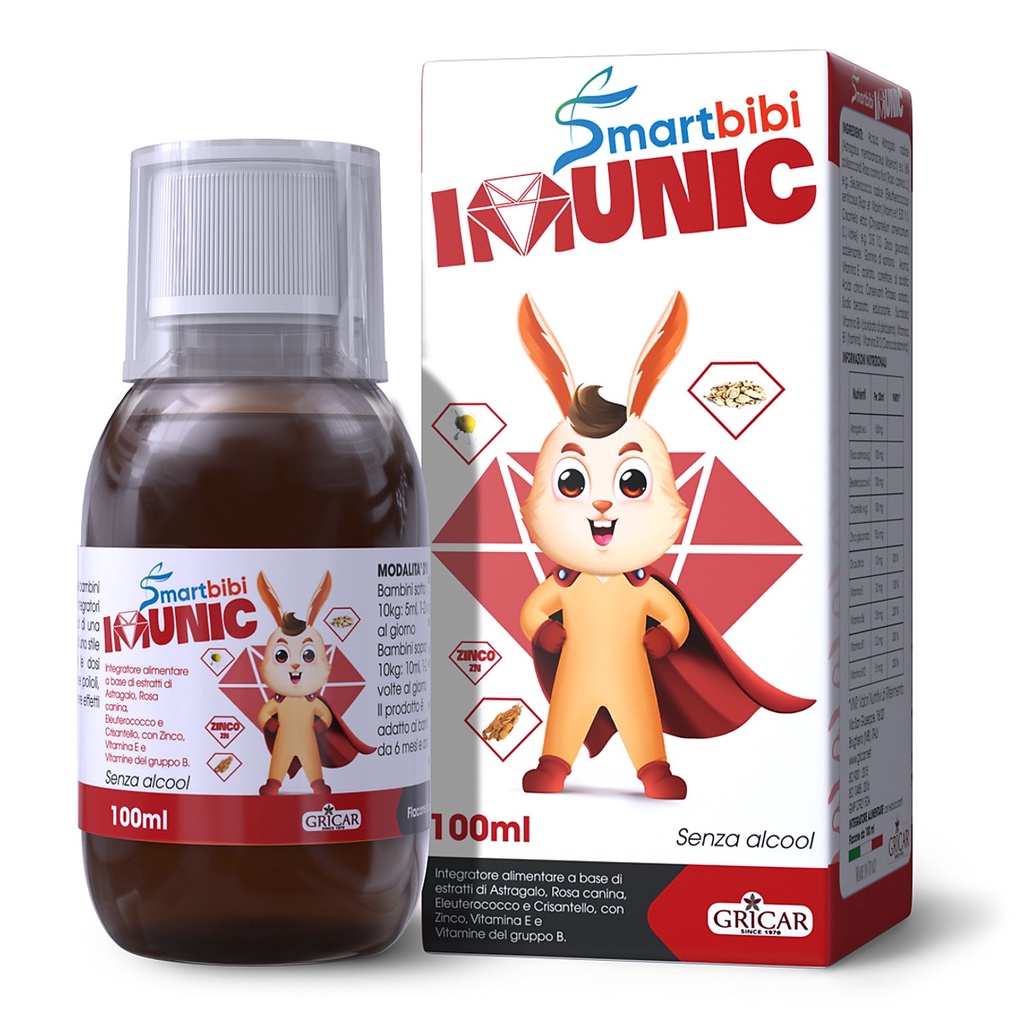 Siro Tăng Đề Kháng Cho Bé Smartbibi Imunic Giúp Nâng Cao Hệ Miễn Dịch, Tăng Sức Đề Kháng Cho Bé (Chai 100ml)