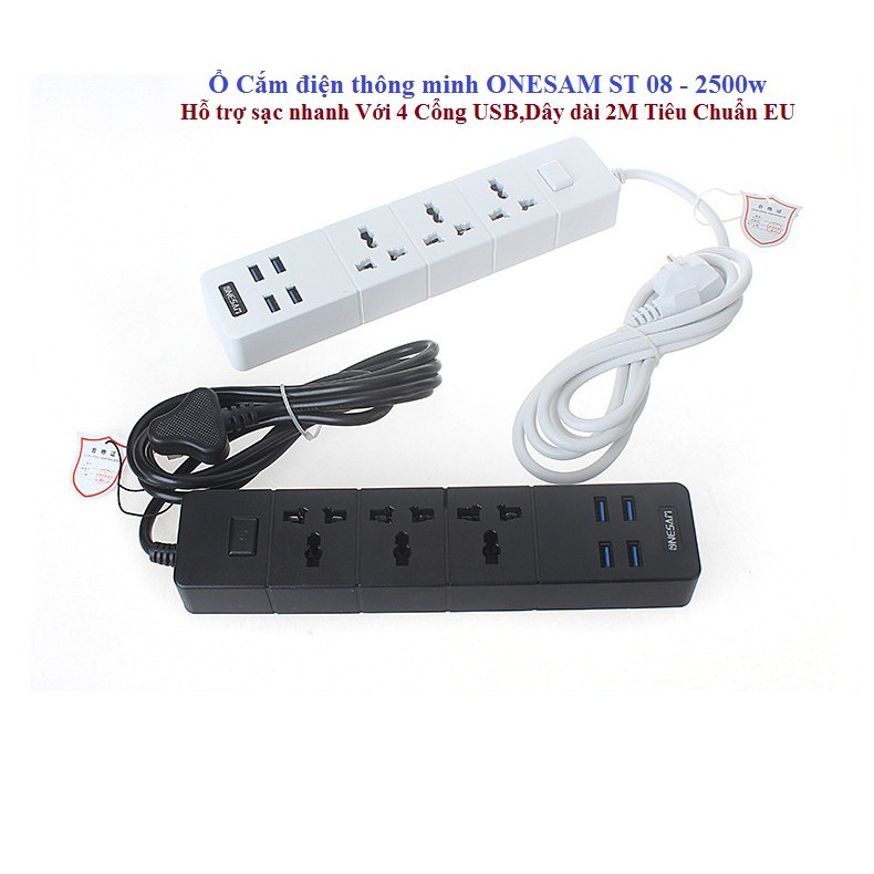 Ổ cắm điện đa năng Có 4 cổng USB sạc nhanh - an toàn chống quá tải