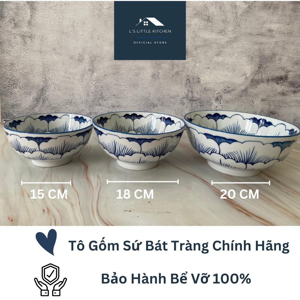 Tô Sứ Bát Tràng Hoa Văn Xanh Cao Cấp