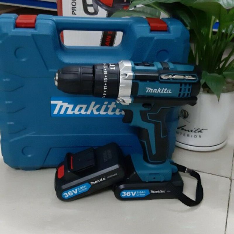 Máy khoan pin 36V Makita 3 chức năng có búa - Tặng kèm phụ kiện 24 phụ kiên