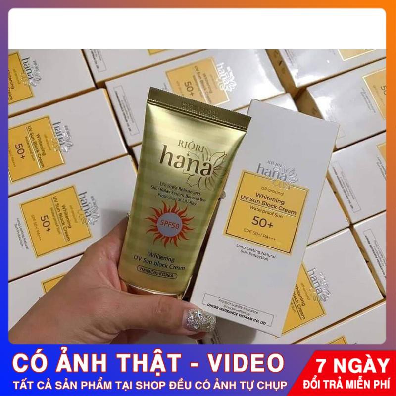 [CHÍNH HÃNG]Kem Chống Nắng Whitening UV Sun Block Cream RIORI HANA  làm chậm quá trình lão hóa da, bảo vệ da khi ra nắng