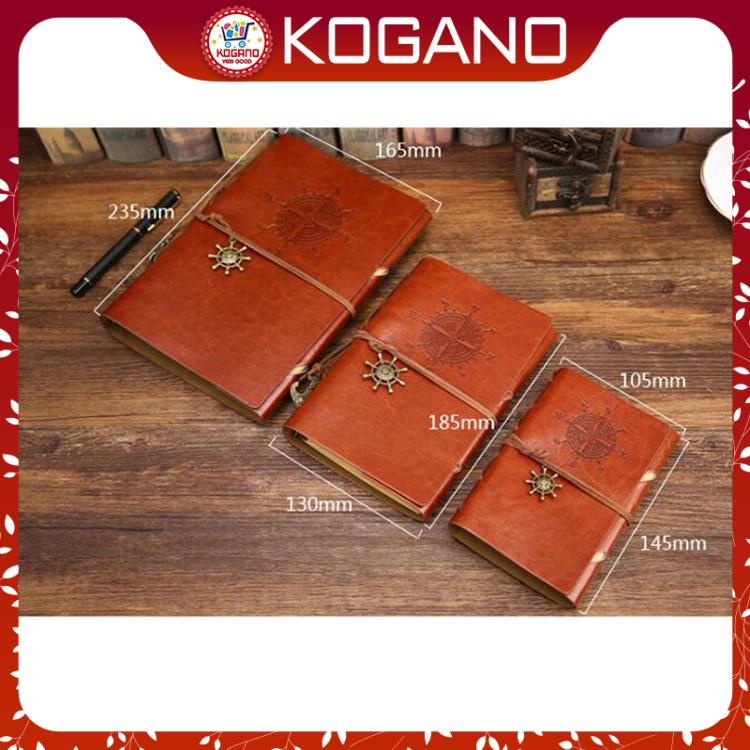 Sổ Tay Da Bìa Còng KOGANO Chất Liệu Da Mềm Ghi Chép Phong Cách Vintage Giấy Kraft SN-001044