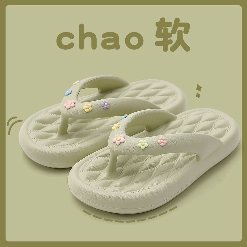 Dép Xỏ Ngón Đế Dày Chống Trượt Thiết Kế Mới Thời Trang Mùa Hè Dành Cho Nữ