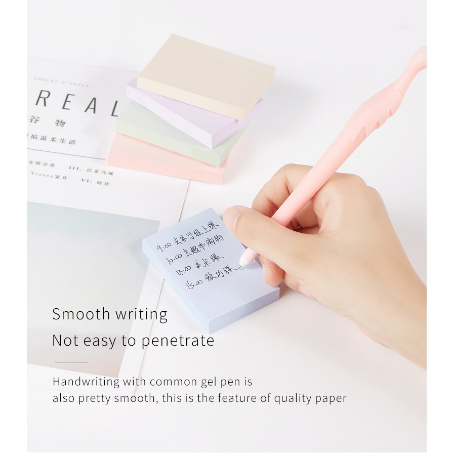 Giấy Note Ghi Chú Sticky Note 4 Màu Pastel BAOKE Nhiều Kich Thước - 100 Tờ