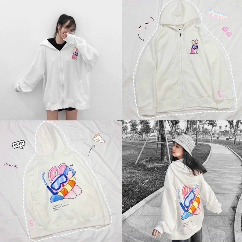 Áo khoác hoodie in hình CONFUSED dành cho nam nữ có mũ form rộng nỉ ngoại Unisex Ulzzang - Life Unisex | BigBuy360 - bigbuy360.vn