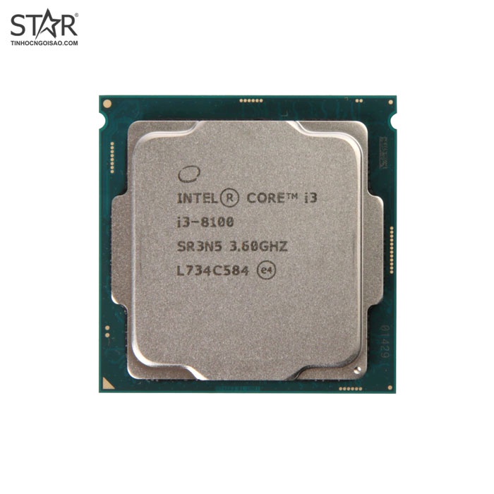 CPU Intel Core i3 8100 (3.60GHz, 6M, 4 Cores 4 Threads) Đã Qua Sử Dụng, Không Kèm Fan