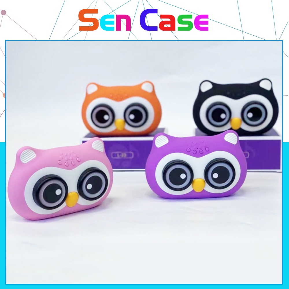 Loa Bluetooth Mini L23 Hình Mắt Cú Dễ Thương có đèn led theo giai điệu nhạc- Sencase