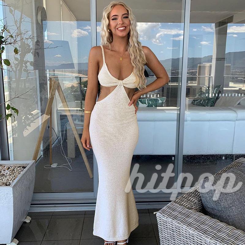 Đầm ôm sát dáng dài thời trang nữ quyến rũ cắt xẻ hở lưng màu trơn | BigBuy360 - bigbuy360.vn