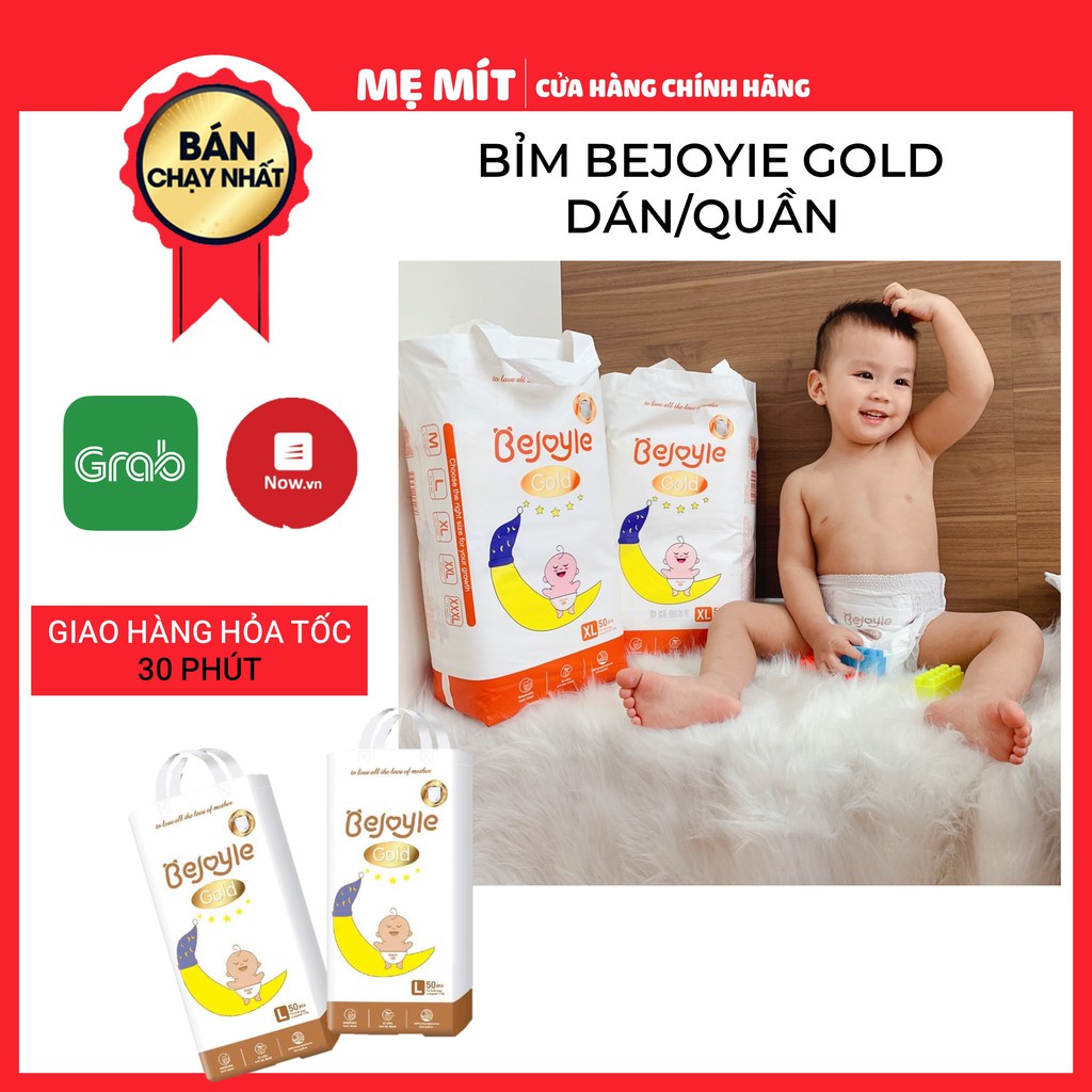 Bỉm Bejoyie Gold Dán/Quần S50-M50-L50-XL50-XXL50-XXXL50-S100-M100-L100-XL100-XXL100-XXXL100