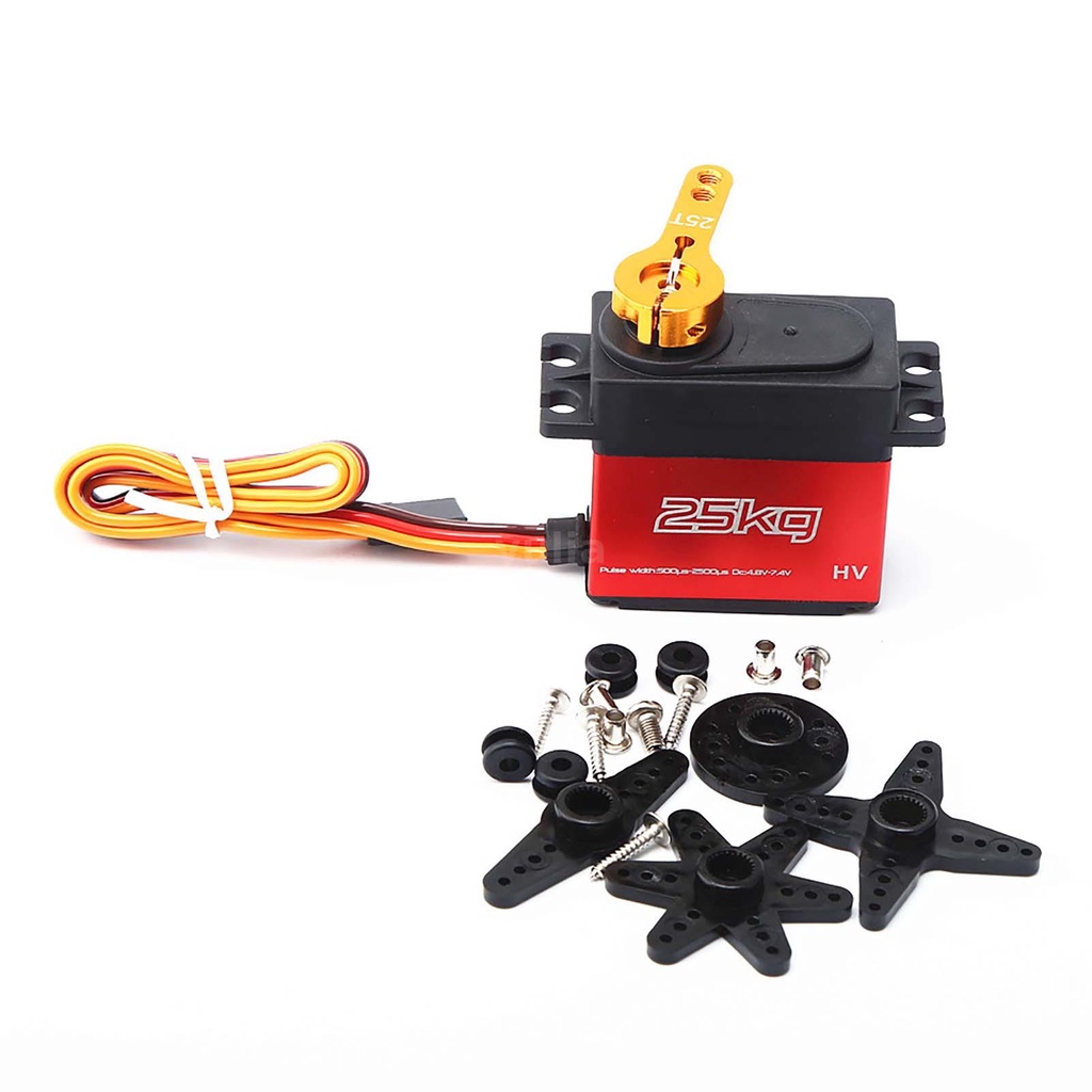 Động Cơ Servo 25kg 25t Servo Ip66 180 Độ Chống Nước Cho Xe Hơi / Máy Bay / Thuyền Điều Khiển Từ Xa 1 / 12 1 / 10