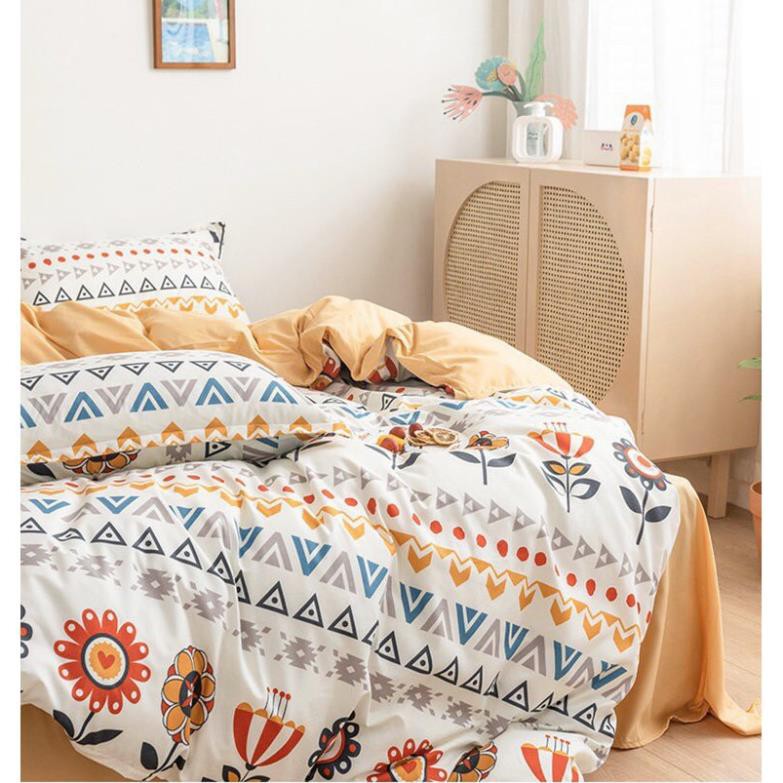 Ga gối poly cotton Thổ Cẩm nhập khẩu bộ 4 món Chăn, ga , 2 vỏ gối | BigBuy360 - bigbuy360.vn