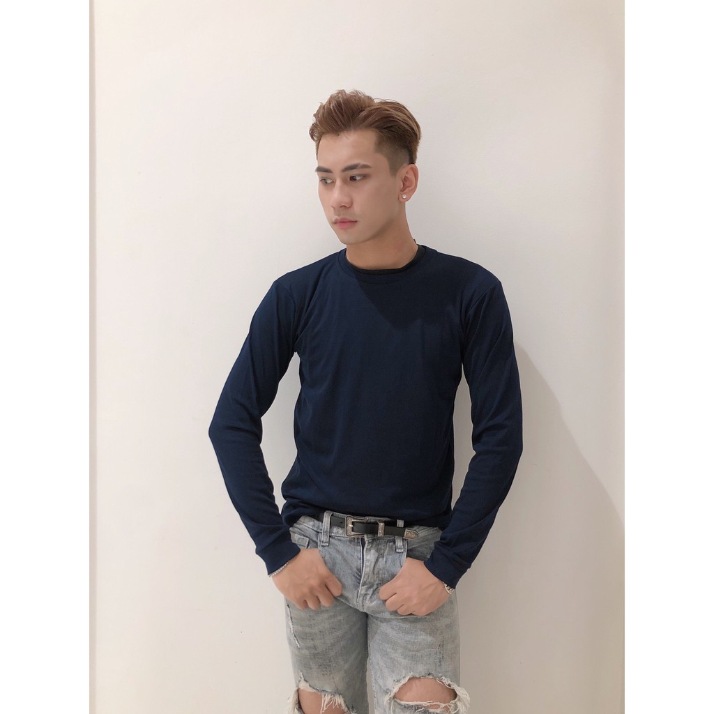 Áo Thun Nam Dài Tay, Áo Giữ Nhiệt Nam Co Giãn 4 Chiều GU Cổ Tròn | BigBuy360 - bigbuy360.vn