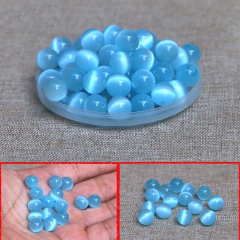 SỈ 10 HẠT ĐÁ MẮT MÈO 8LY LÀM VÒNG