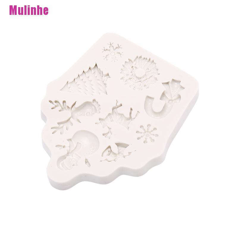 Khuôn Silicone Tạo Hình Làm Bánh Kẹo Hình Cây Thông / Người Tuyết / Tuần Lộc / C