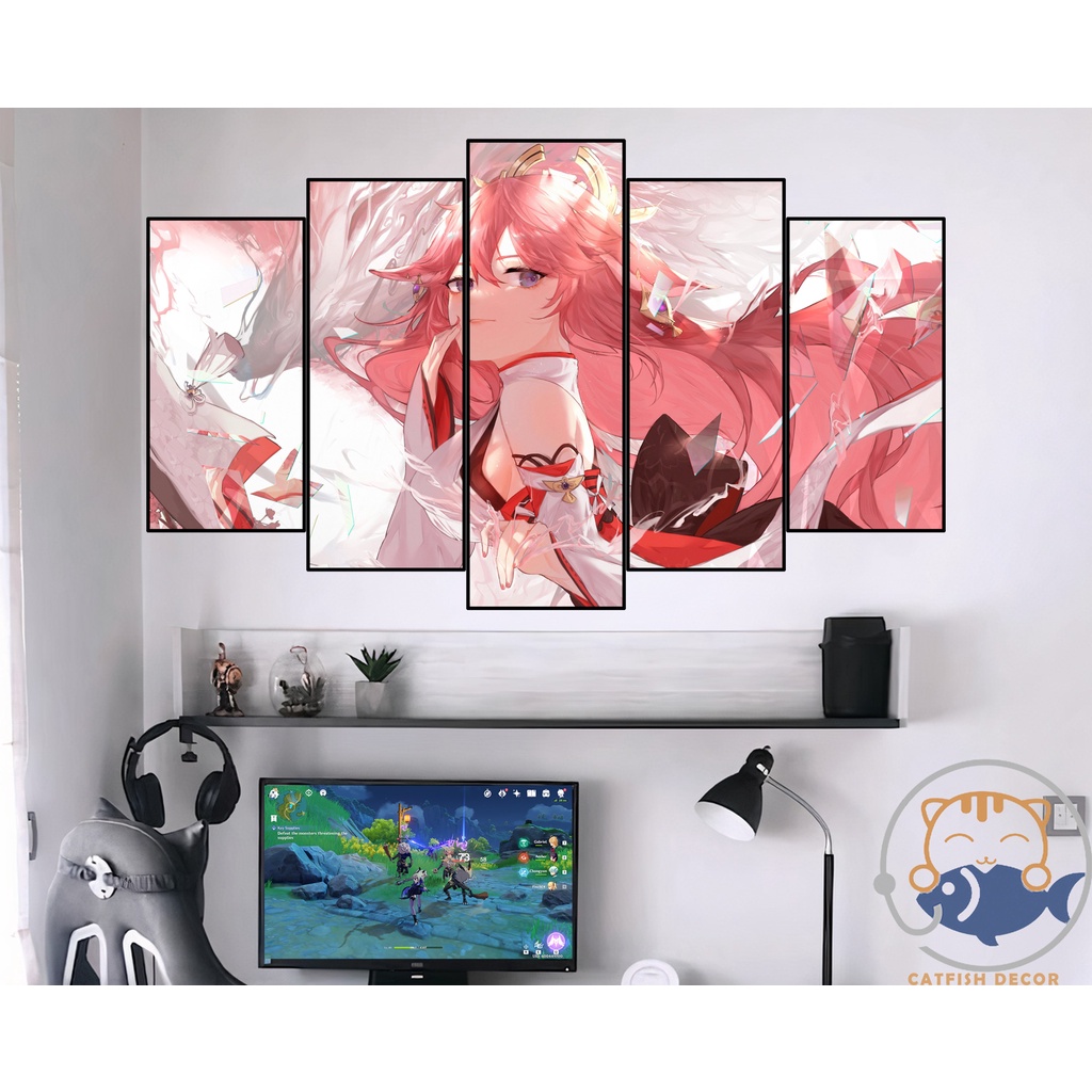 TRANH DÁN TƯỜNG decor tranh trí phòng GENSHIN IMPACT - YAE MIKO - Bộ 9