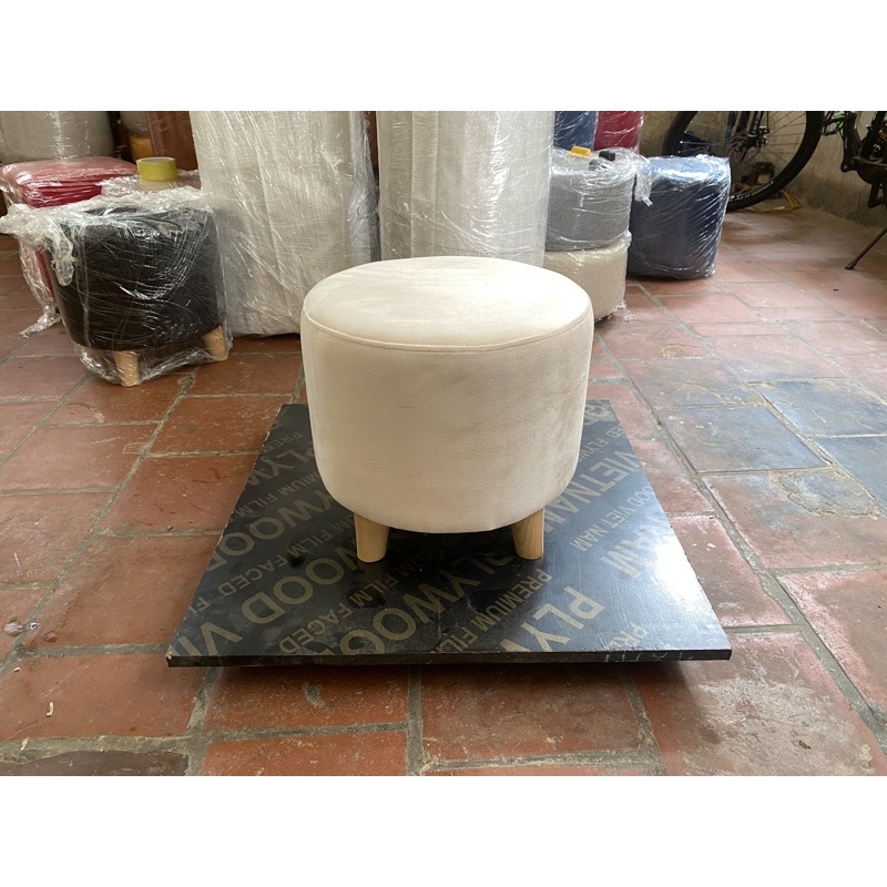 Ghế đôn Sofa lùn, Chân Gỗ Sồi Nga 36 x 35, Dùng Cho Bàn Trà và bàn trang điểm