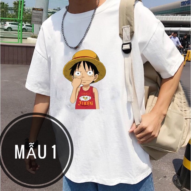 Áo thun Nam  one piece mũ rơm FREESHIP có size e bé