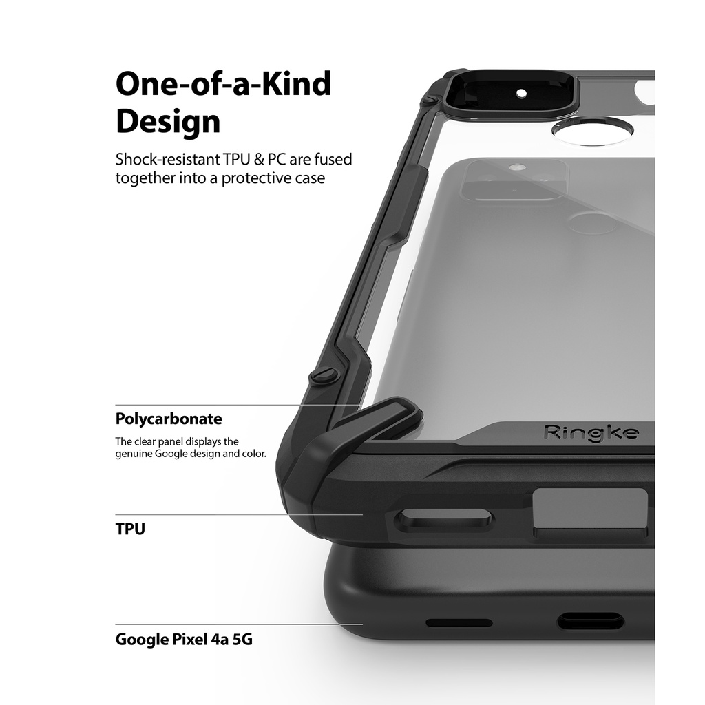 Ốp Điện Thoại Ringke Fusion-X Trong Suốt Chống Sốc Dành Cho Google Pixel 4A 5G