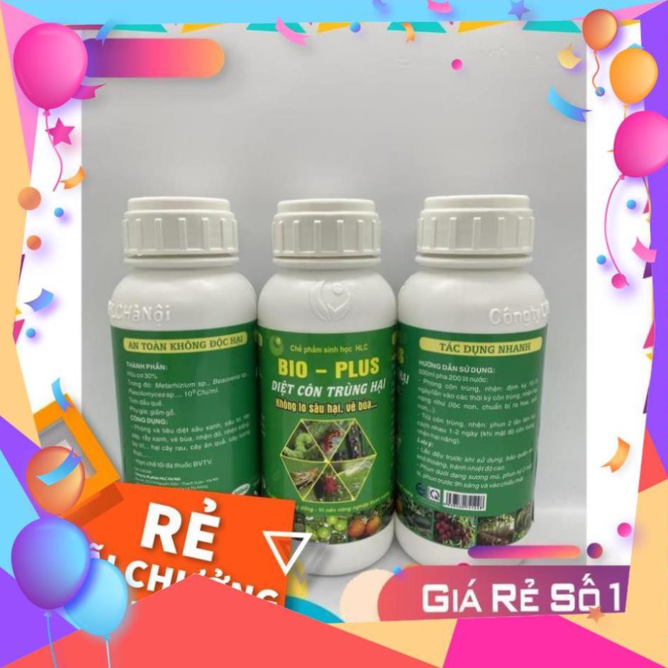 CHẾ PHẨM TRỪ SÂU SINH HỌC BIO PLUS HLC CHUYÊN DIỆT CÁC LOẠI SÂU VẼ BÙA, NHỆN ĐỎ, TRĨ, RẦY, RỆP,... CHO CÂY TRỒNG - 500ML