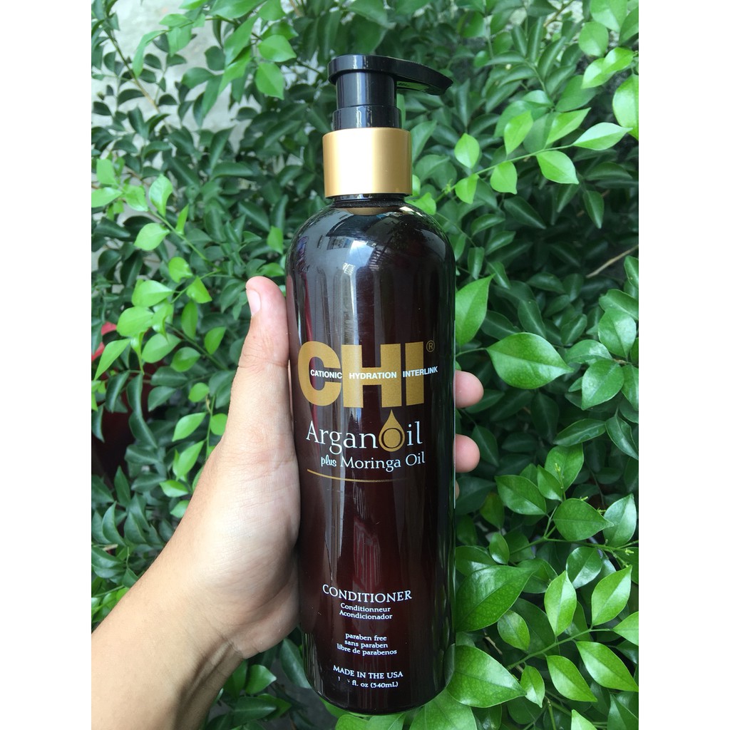 #Chi_USA_Chính_Hãng_100% Dầu xả dưỡng ẩm, trẻ hóa CHI Argan Plus Moringa Oil Conditioner 340ml