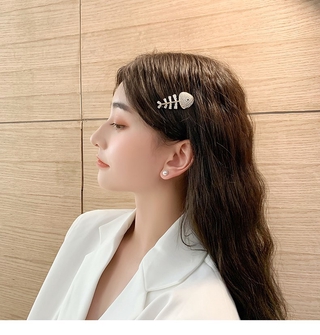 Kẹp Tóc Hình Xương Cá Đính Đá Phong Cách Hàn Quốc