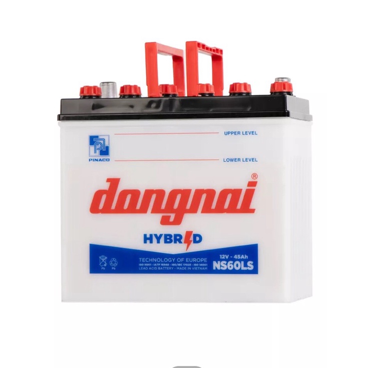Bình ắc quy 12v Hybrid Đồng Nai NS60LS | 12V - 45Ah  tặng acid châm bình.