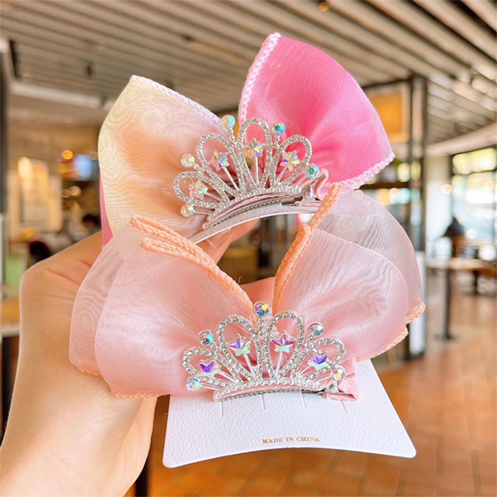 Kẹp Tóc Hình Vương Miện Màu Sắc Cầu Vồng Xinh Xắn