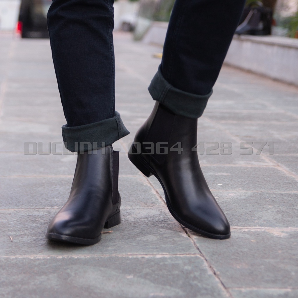 [TẶNG TẤT CAO CỔ] Giày Chelsea Boots Classic Đen, Phom chuẩn Châu Âu tăng chiều cao 6cm dễ phối đồ, Màu Đen và Nâu | BigBuy360 - bigbuy360.vn