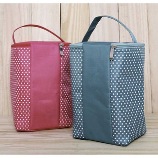 Túi giữ nhiệt Chấm bi size lớn - Túi đựng cơm văn phòng