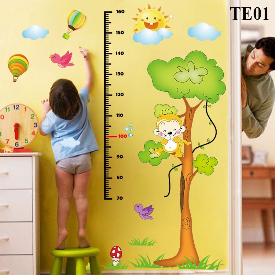 Decan dán tường thước đo chiều cao cho bé