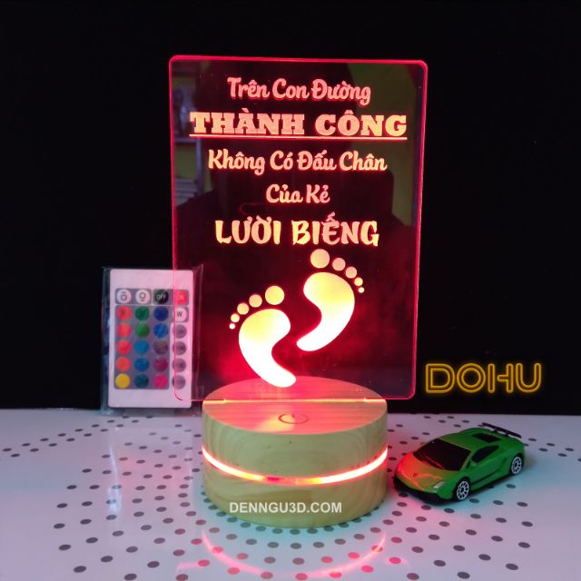 Đèn Để Bàn Tạo Động Lực Mã DOHU17 “Trên Con Đường Thành Công...” 16 Màu Kèm Điều Khiển Và Dây Cáp (Có Video)