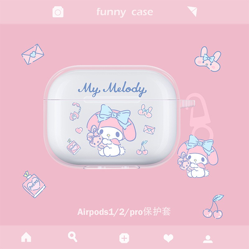 [Tặng kèm móc khoá] IN03 Case airpods 1/2/PRO My melody in hình dễ thương